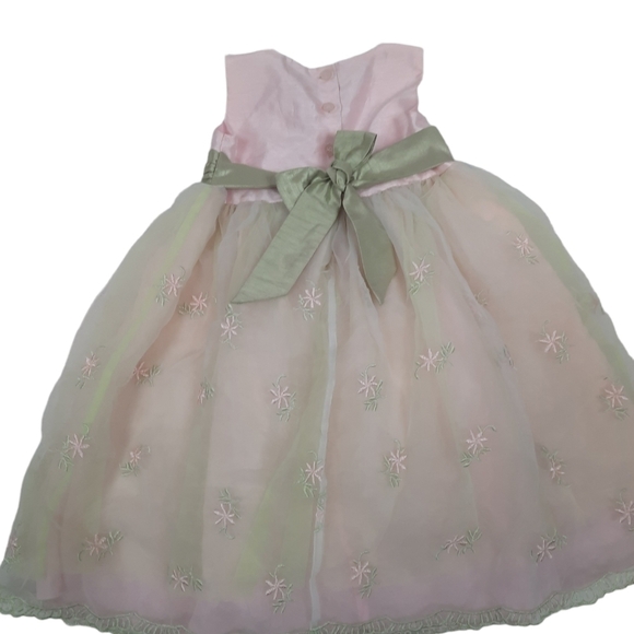 Blueberi Boulevard Pastel Satin Chiffon Floral Embroidered Layered Dress‎ Sz 6 - Picture 5 of 9